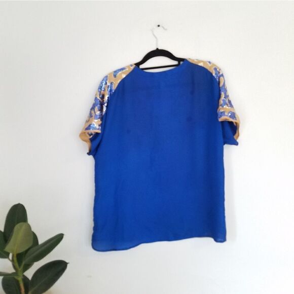 Vintage Limited Edition Tracy Reece Neiman Marcus Sequin Top L - Picture 2 of 7